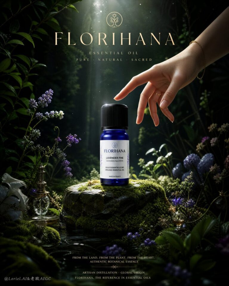 Промпт для создания кинопостера Florihana в стиле премиум-ароматерапии
