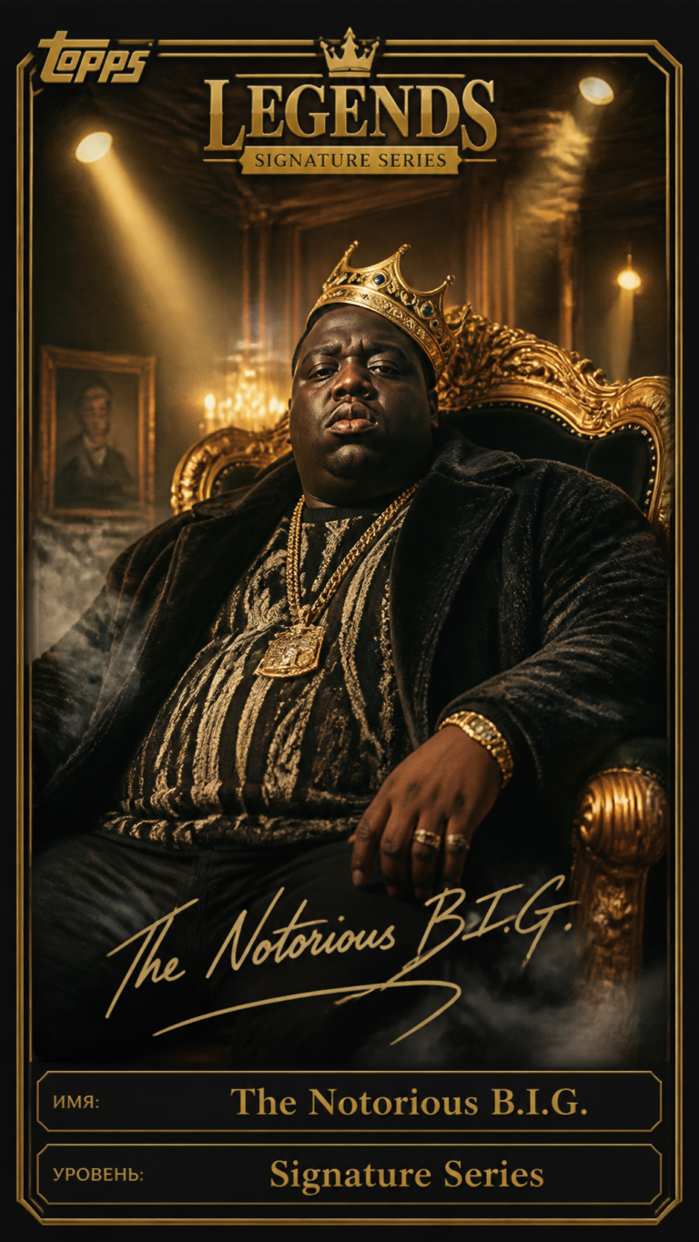 Как создать портрет The Notorious B.I.G. в стиле премиальных карточек Topps Legends
