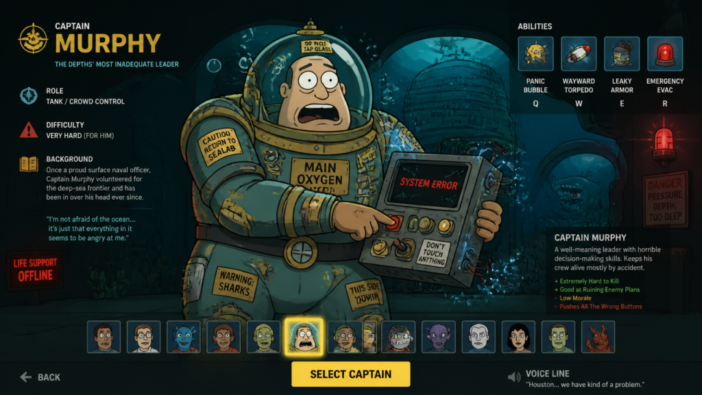 Промпт для генерации изображений: персонаж мультсериала Sealab 2021