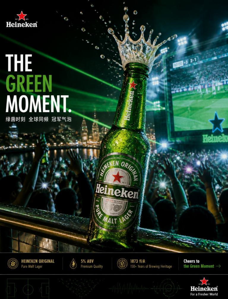 Гайд по визуализации Heineken: Промпт для создания рекламного образа