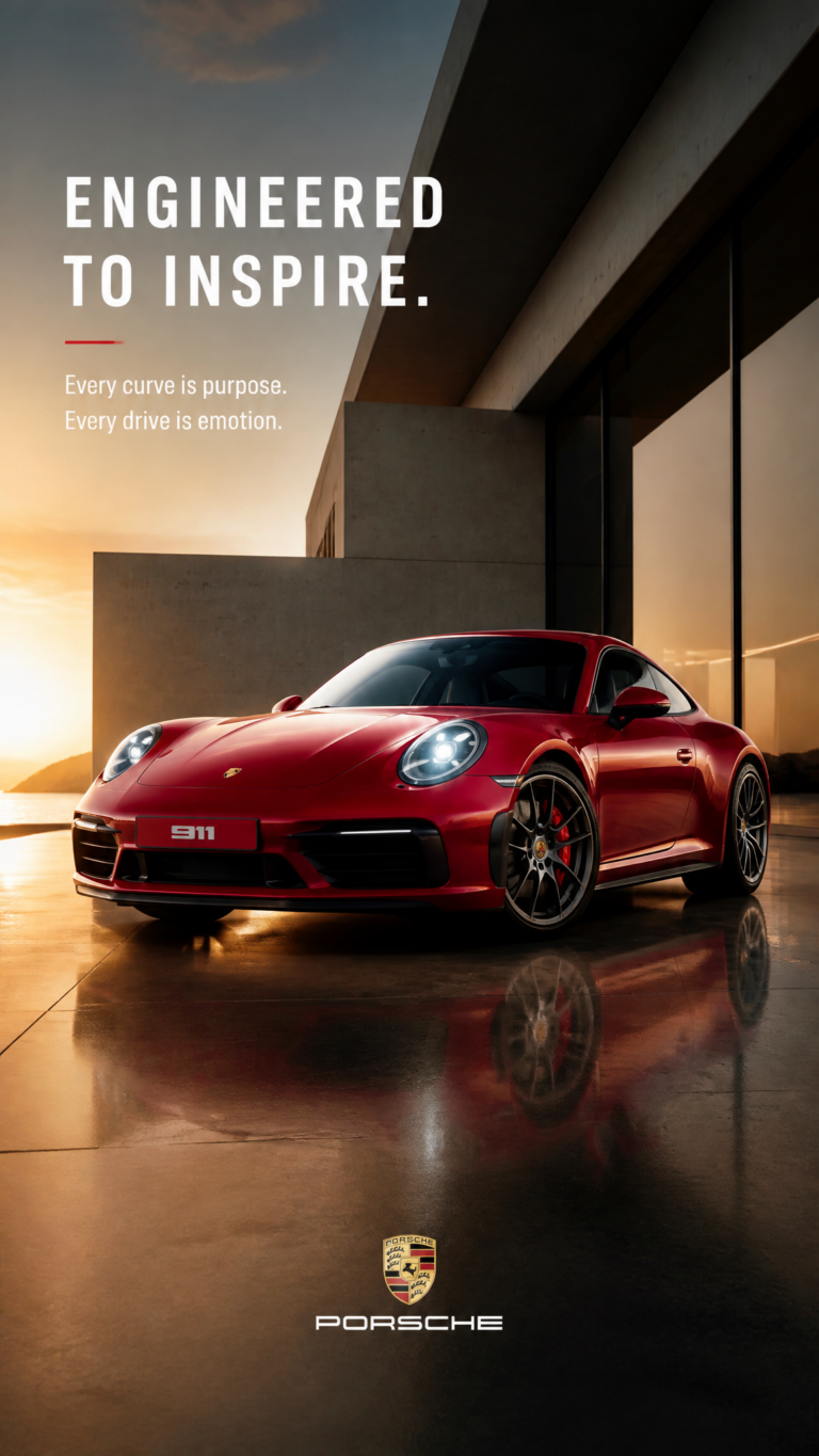 Промпт для создания кинопостера Porsche 911