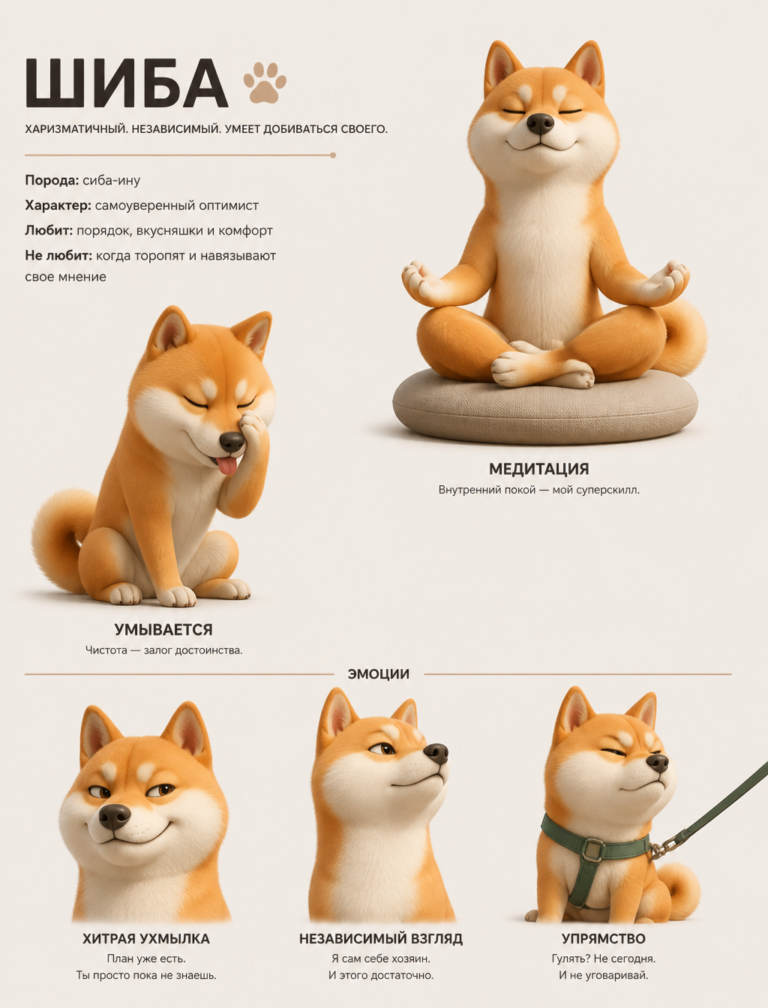 Промпт для генерации изображений: Шиба-ину в стиле Pixar 3D