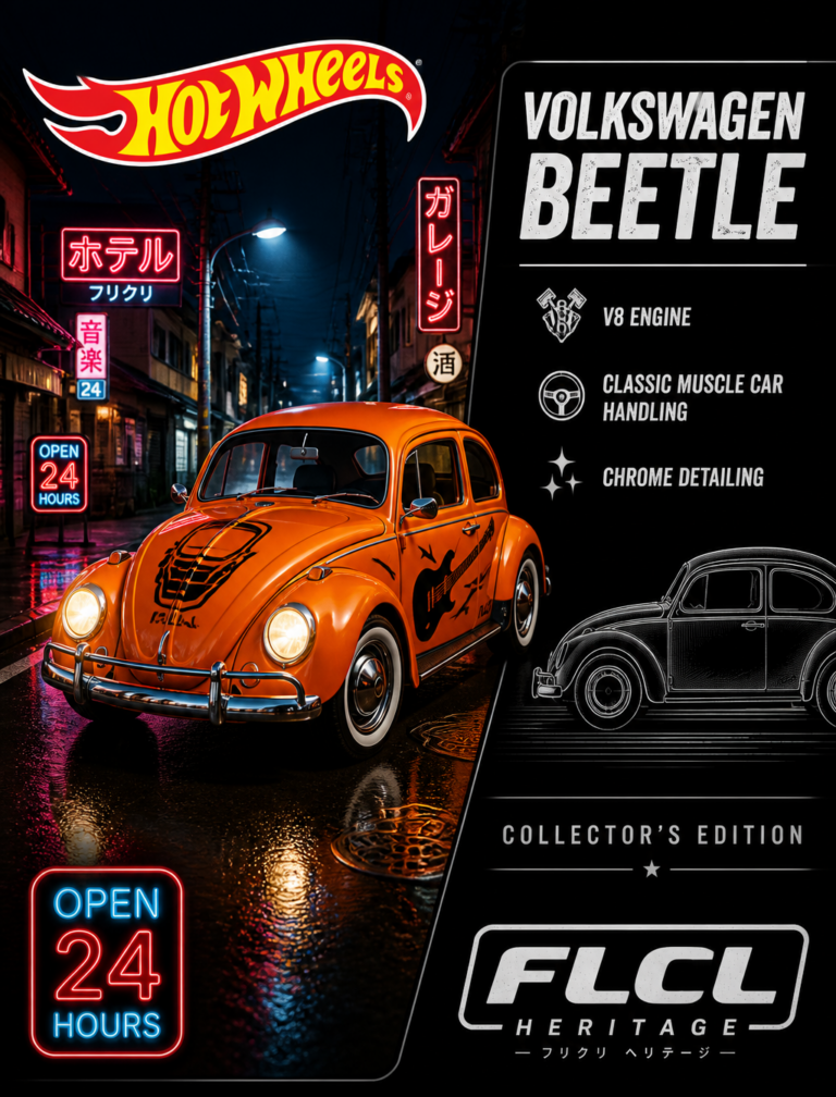 Промпт для создания кинопостера Volkswagen Beetle