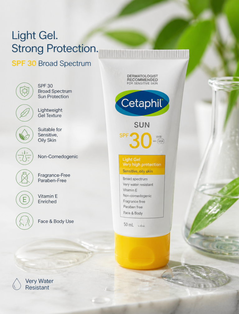 Промпт для фото рекламы средства защиты от солнца Cetaphil SPF 30