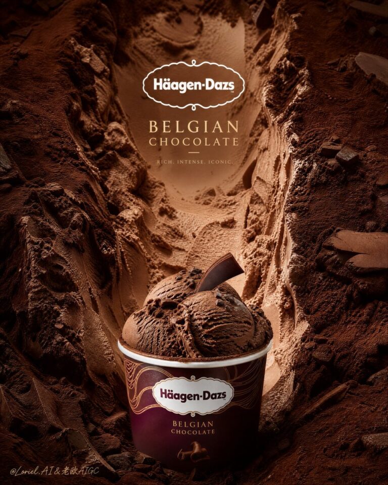 Промпт для создания кинопостера Häagen-Dazs Belgian Chocolate