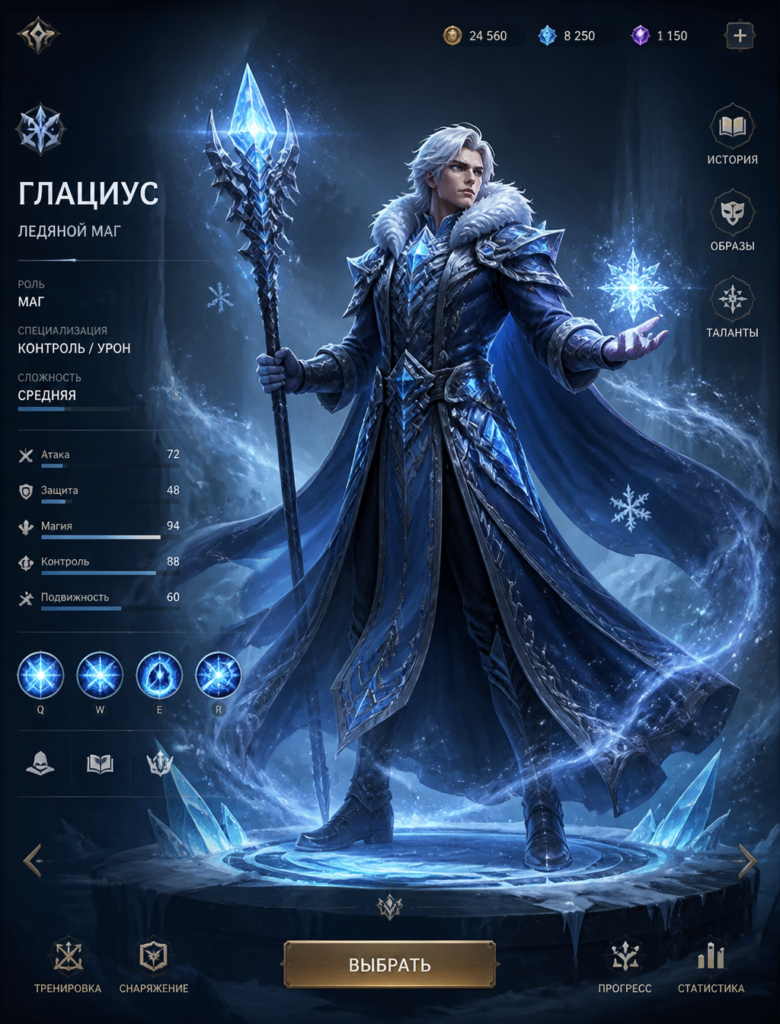 Создание персонажа ледяного мага для MOBA: руководство по визуализации