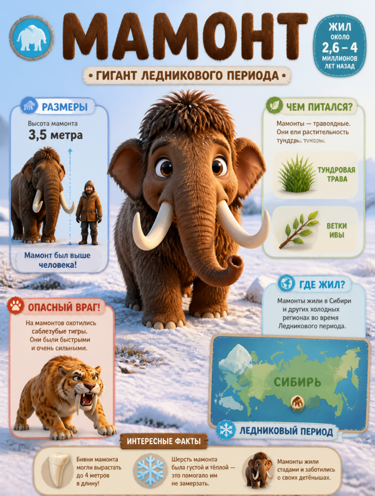 Промпт для создания детской палеонтологической инфографики в стиле Pixar 3D