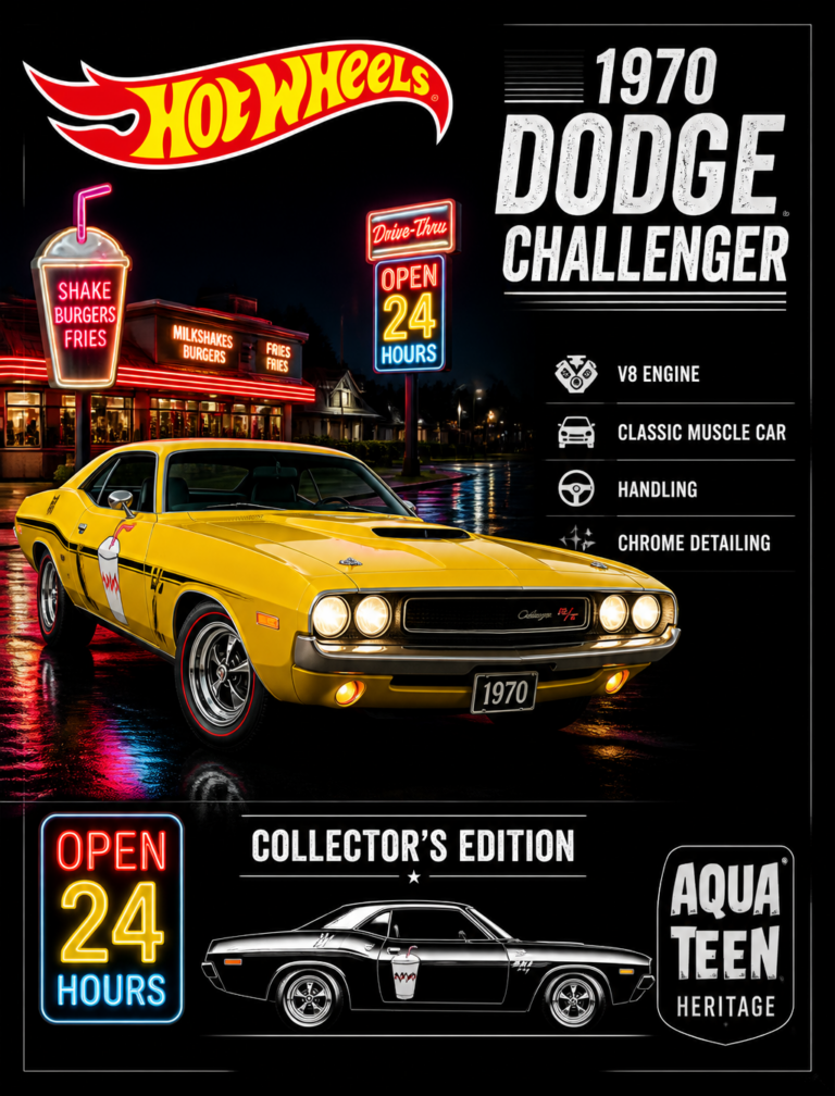 Промпт для создания кинопостера с Dodge Challenger