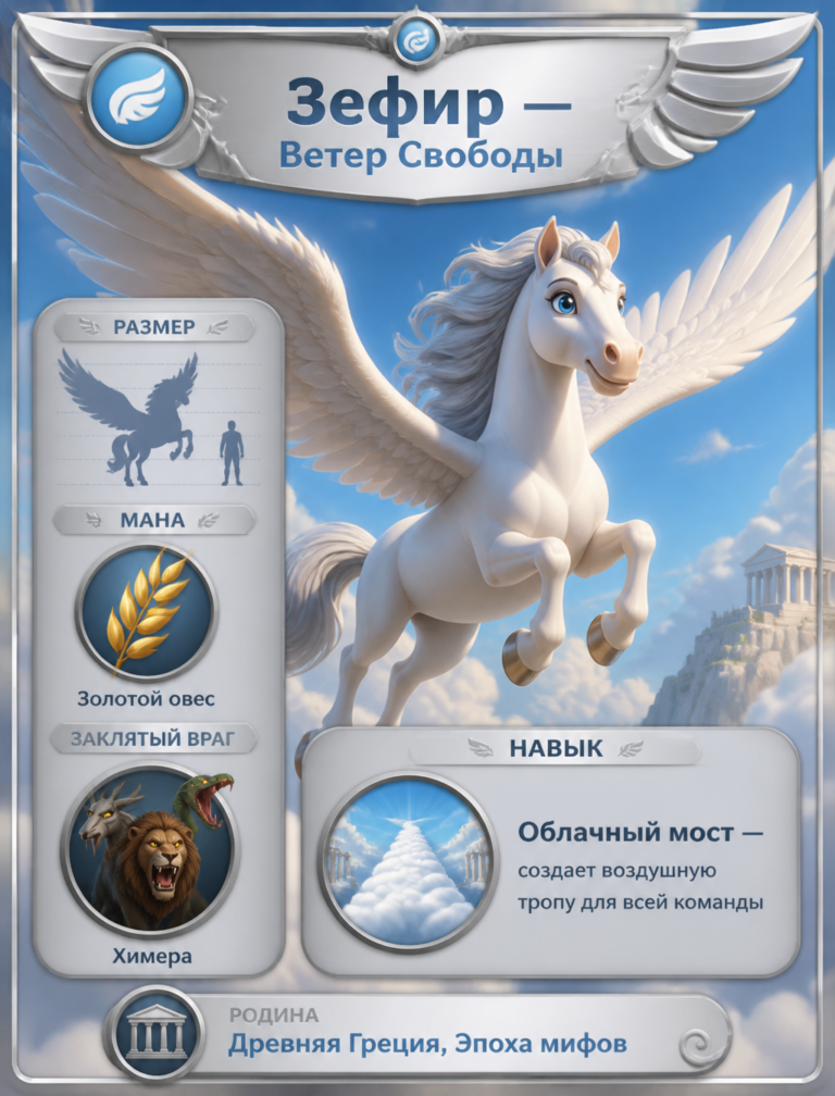 Промпт для создания персонажа Зефир — Ветер Свободы в стиле Pixar