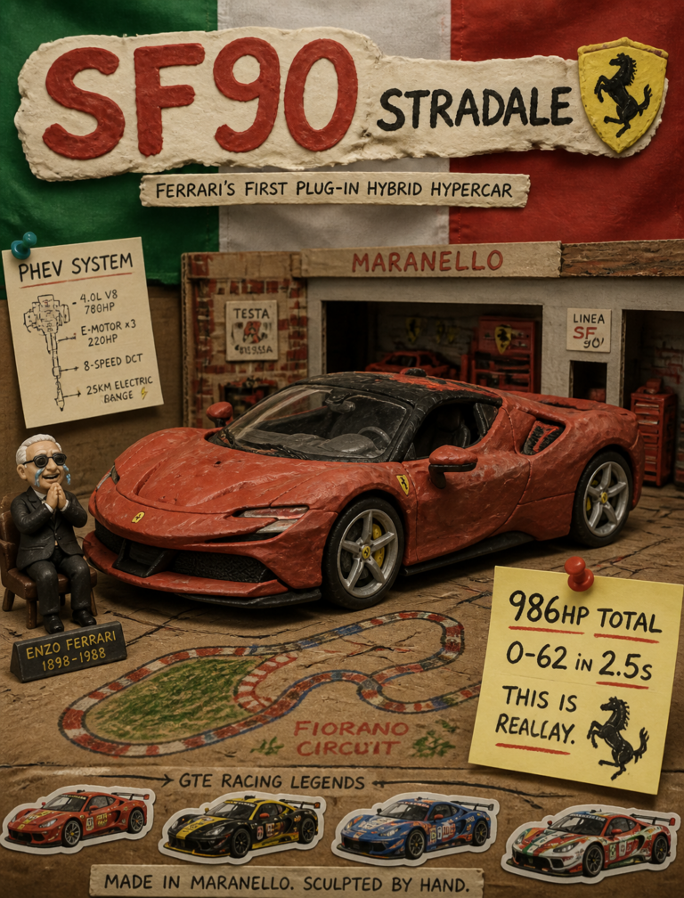 Промпт для создания кинопостера Ferrari SF90 Stradale