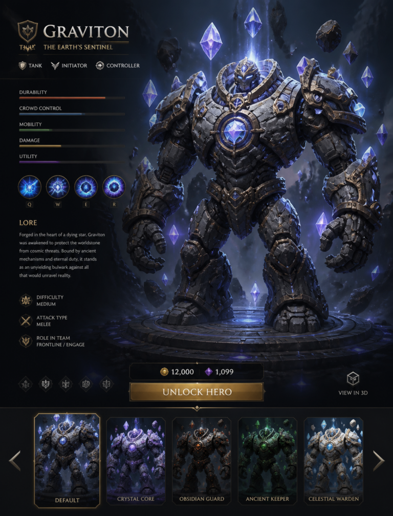 Создание персонажа-голема для MOBA: руководство по визуализации