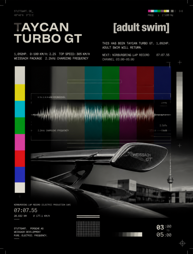 Промпт для создания кинопостера Porsche Taycan Turbo GT