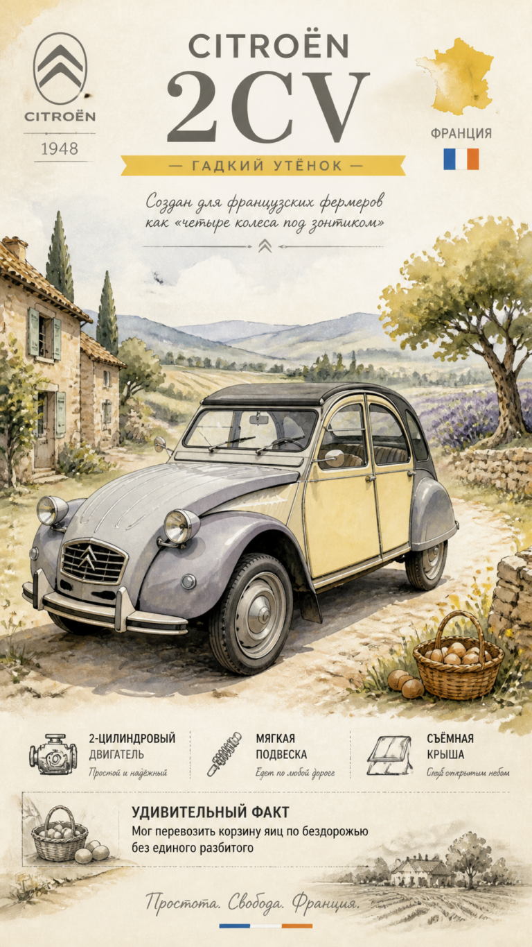 Как создать акварельную иллюстрацию Citroën 2CV в стиле французского Прованса