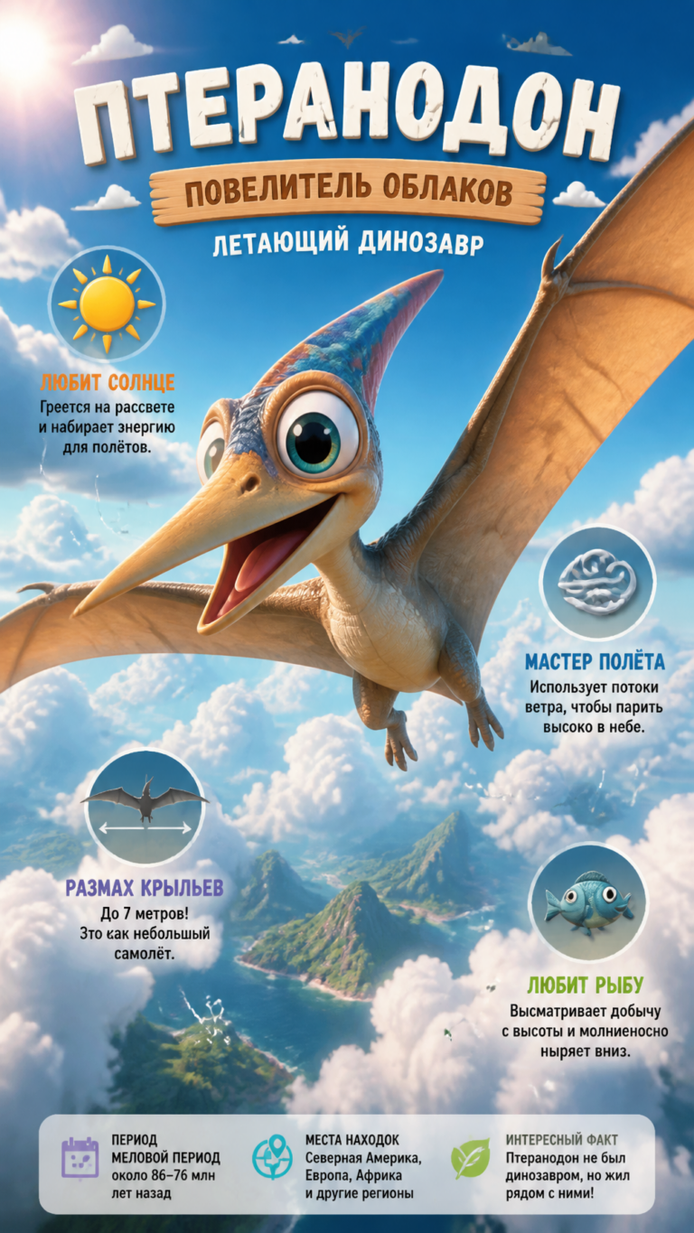 Создание 3D-инфографики: Птеранодон в стиле Pixar