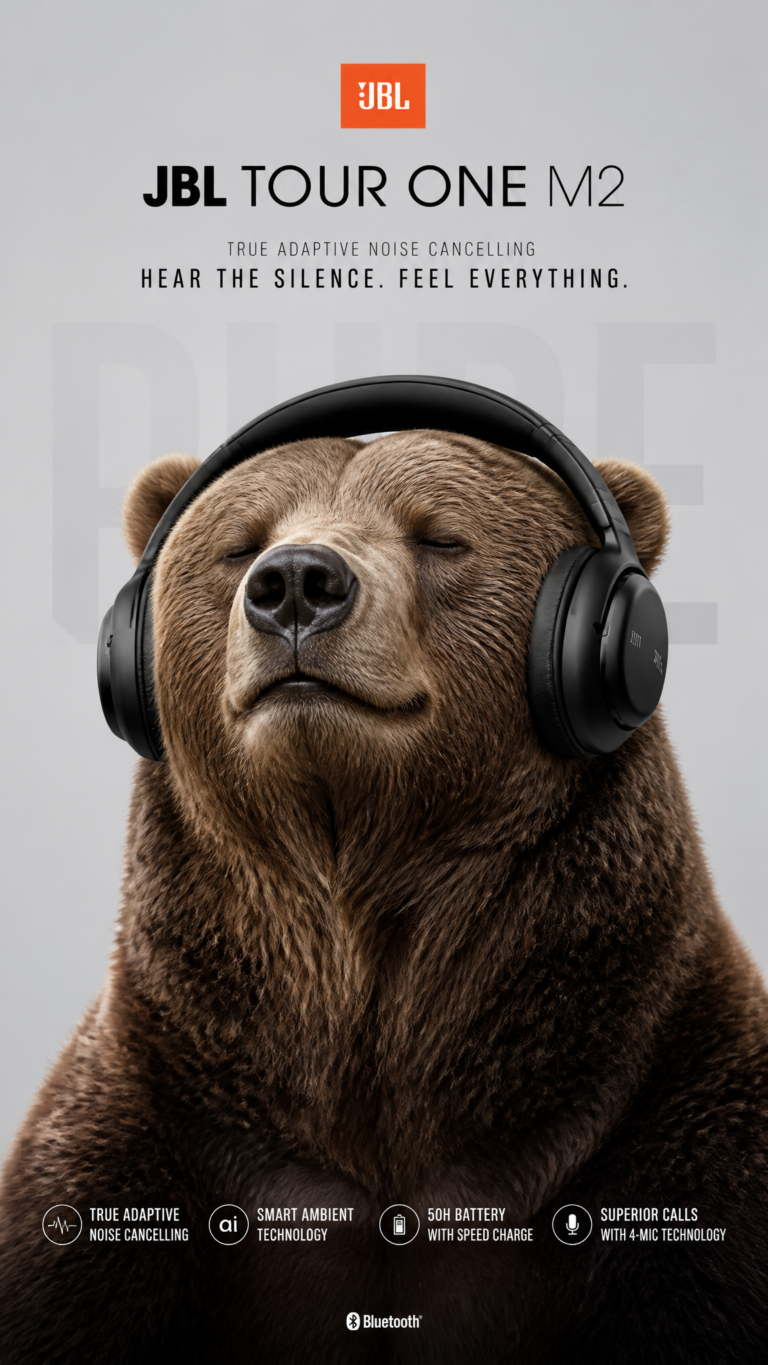 Как создать рекламный постер с медведем и наушниками JBL: детальный разбор