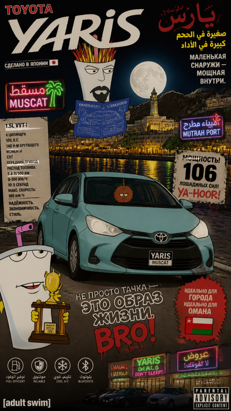 Промпт для создания кинопостера Toyota Yaris
