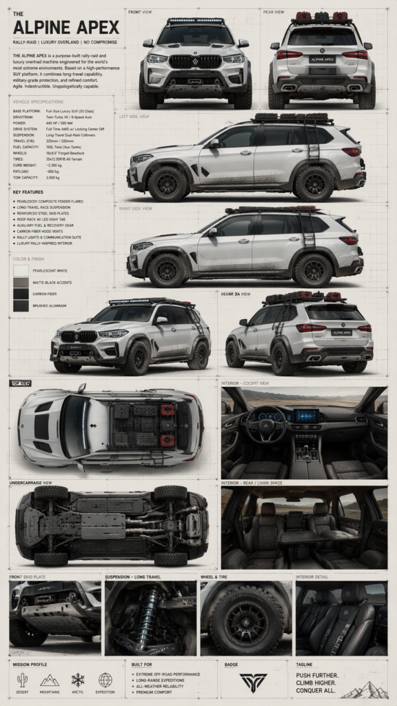 Концепт-дизайн внедорожника Alpine Apex: визуальная карточка