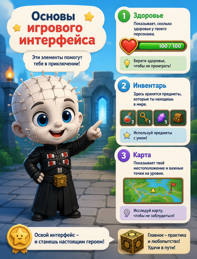 Промпт для создания кинопостера в стиле Pixar с персонажем Пинхедом