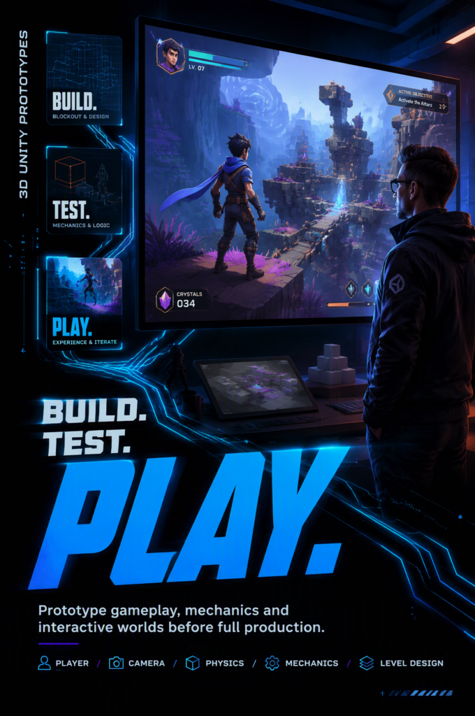 Промпт для создания рекламного баннера Unity Game Dev