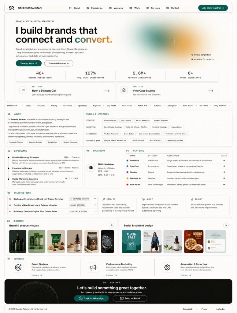 Промпт для сайта-портфолио маркетингового стратега
