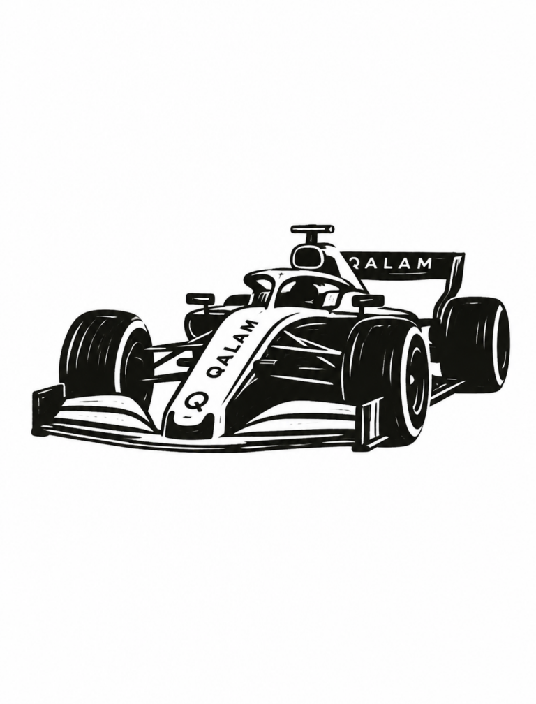 Промпт для создания минималистичного линеарезка автомобиля QALAM F1