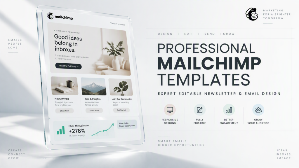 Промпт для генерации изображений: минималистичный баннер Mailchimp