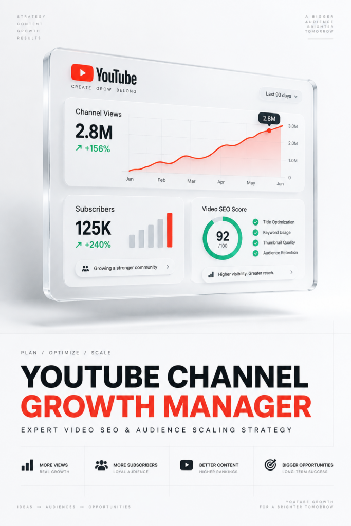 Промпт для создания баннера роста YouTube канала