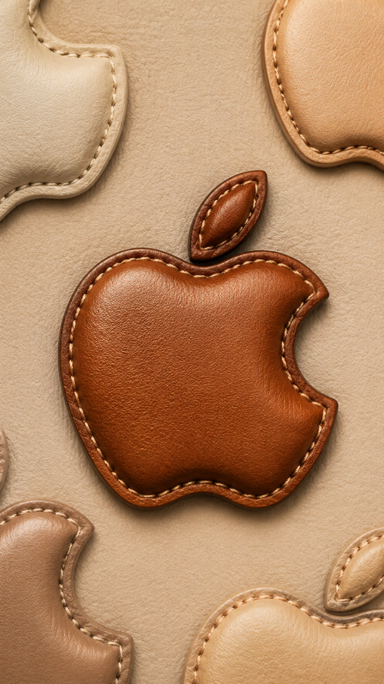 Промпт для генерации изображений: кожаный логотип Apple в стиле luxury